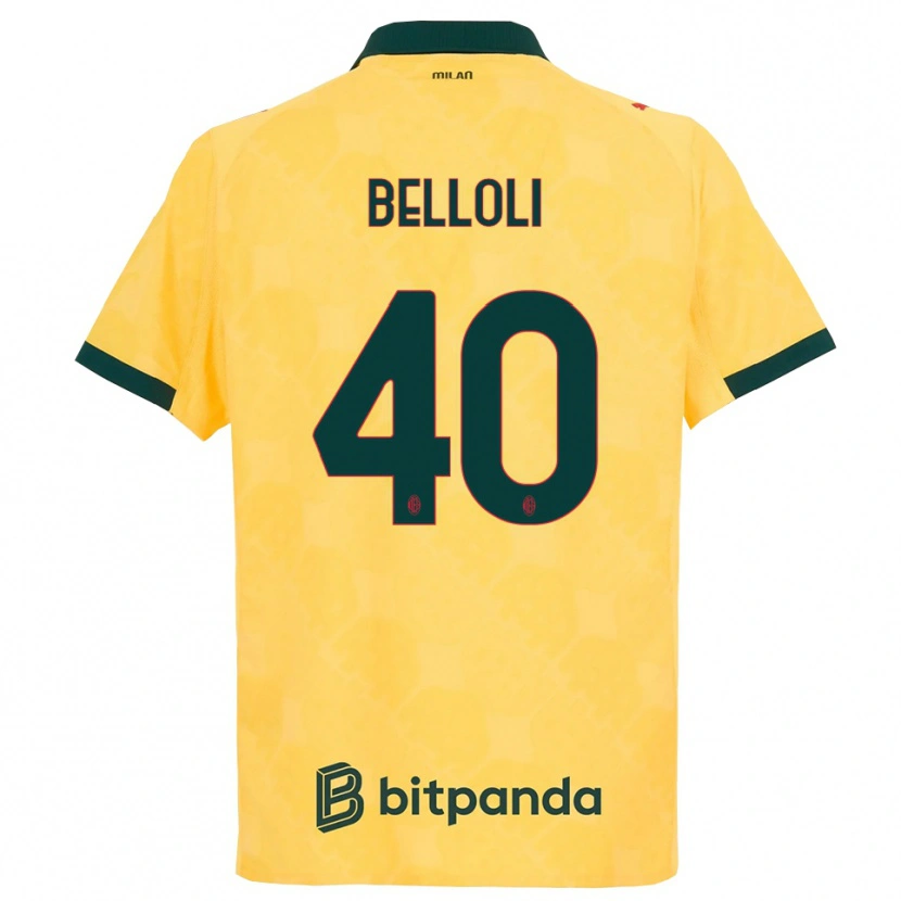 Danxen Enfant Maillot Sofia Belloli #40 Jaune Noir Troisieme 2025/26 T-Shirt