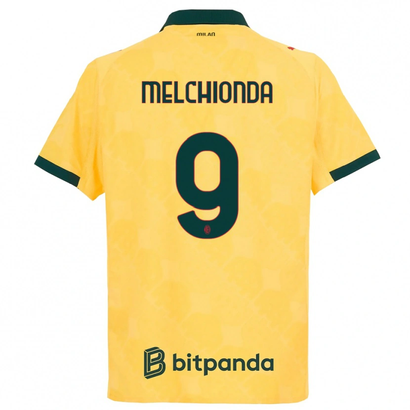 Danxen Enfant Maillot Marco Melchionda #9 Jaune Noir Troisieme 2025/26 T-Shirt