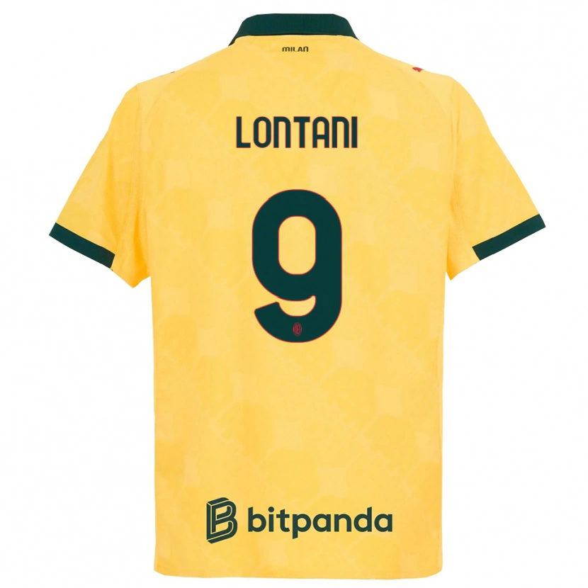 Danxen Enfant Maillot Simone Lontani #9 Jaune Noir Troisieme 2025/26 T-Shirt