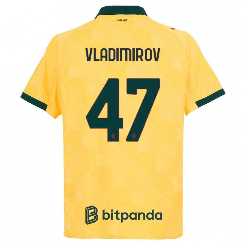 Danxen Enfant Maillot Valeri Vladimirov #47 Jaune Noir Troisieme 2025/26 T-Shirt