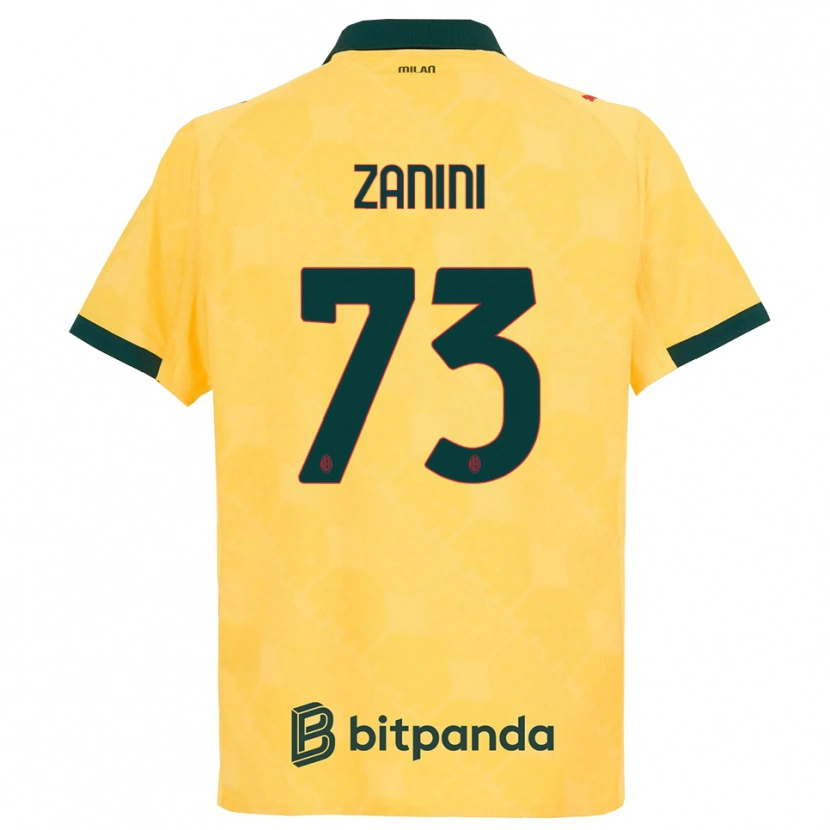 Danxen Enfant Maillot Paola Zanini #73 Jaune Noir Troisieme 2025/26 T-Shirt