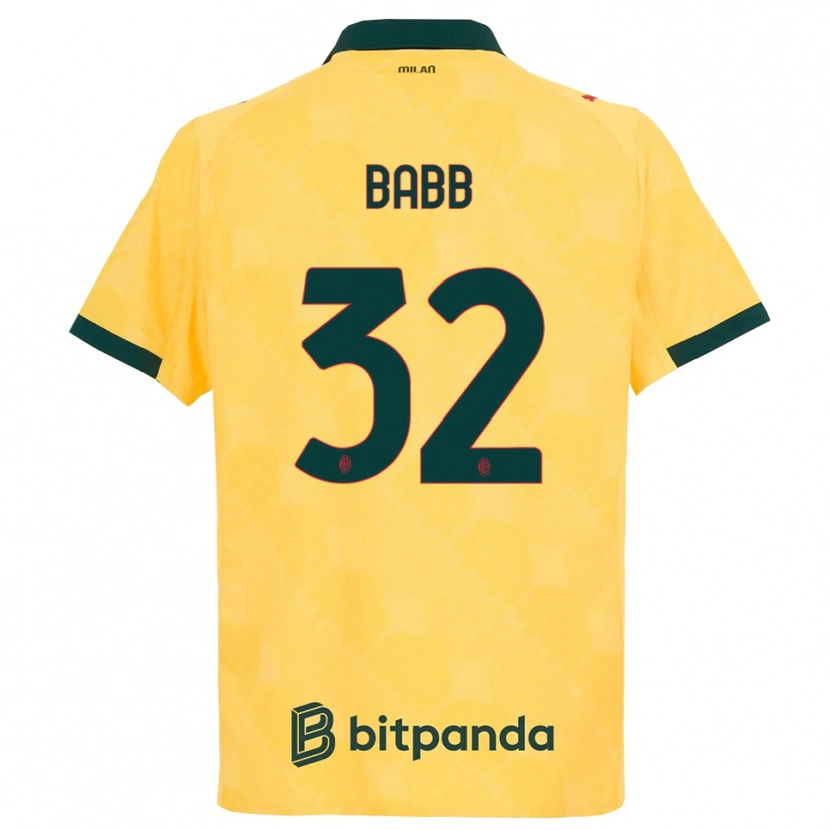 Danxen Enfant Maillot Selena Delia Babb #32 Jaune Noir Troisieme 2025/26 T-Shirt