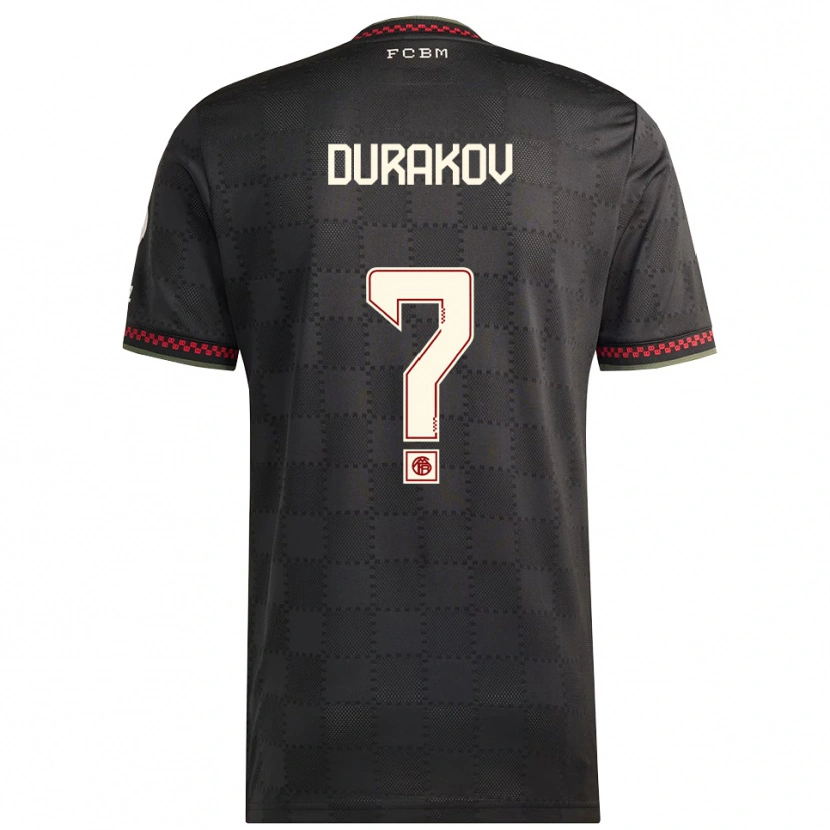 Danxen Enfant Maillot Sejdo Durakov #0 Noir Blanc Troisieme 2025/26 T-Shirt