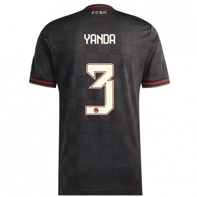 Danxen Enfant Maillot Julien Yanda #3 Noir Blanc Troisieme 2025/26 T-Shirt