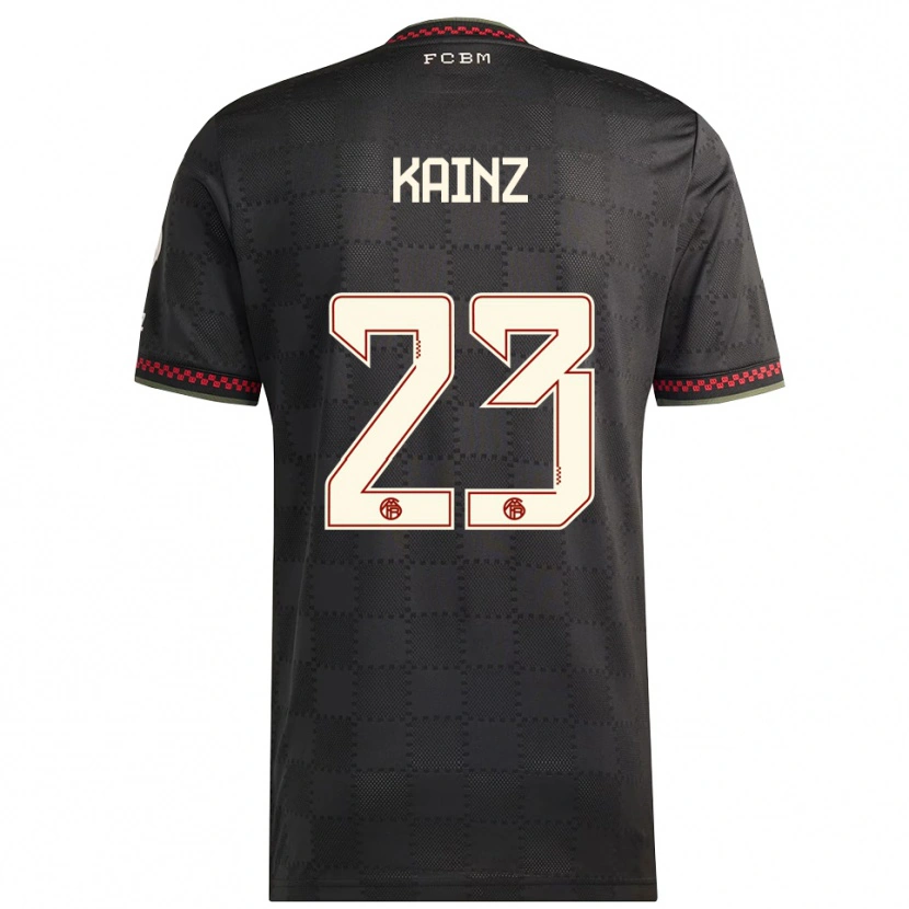 Danxen Enfant Maillot Manuel Kainz #23 Noir Blanc Troisieme 2025/26 T-Shirt