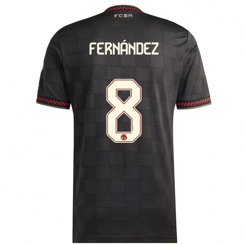 Danxen Enfant Maillot Javier Fernández #8 Noir Blanc Troisieme 2025/26 T-Shirt