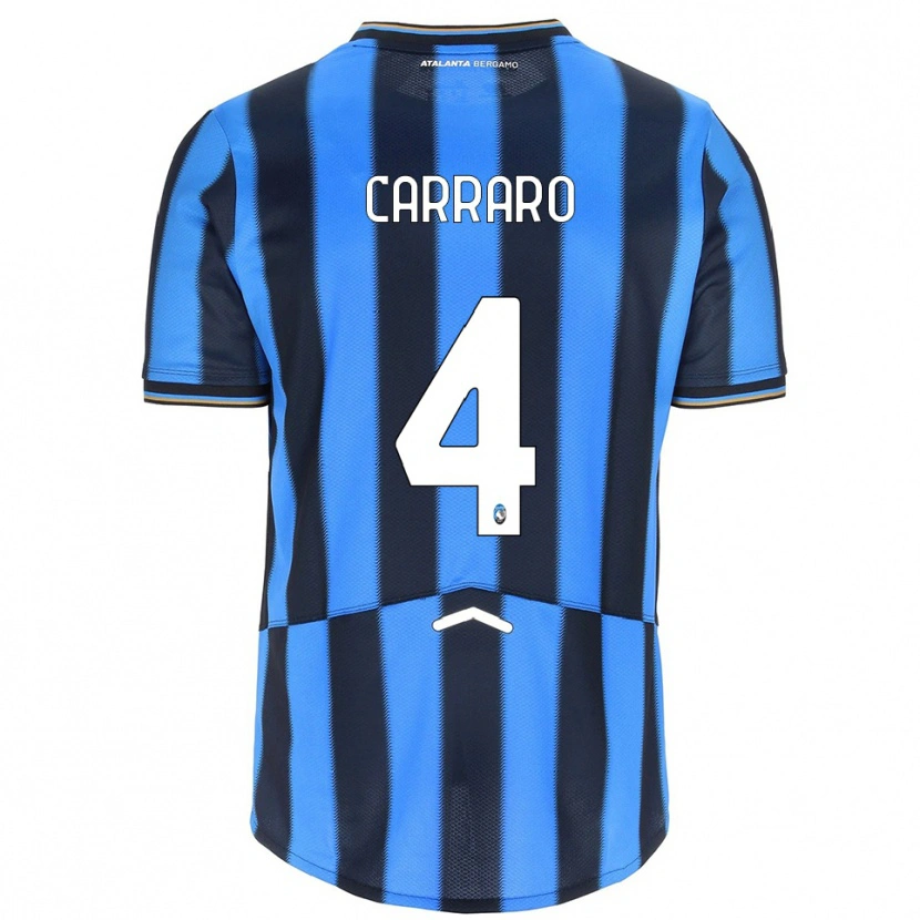 Danxen Homme Maillot Marco Carraro #4 Bleu Ciel Noir Tenues Domicile 2025/26 T-Shirt