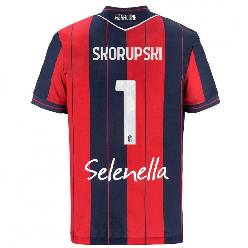 Danxen Homme Maillot Lukasz Skorupski #1 Rouge Marine Tenues Domicile 2025/26 T-Shirt