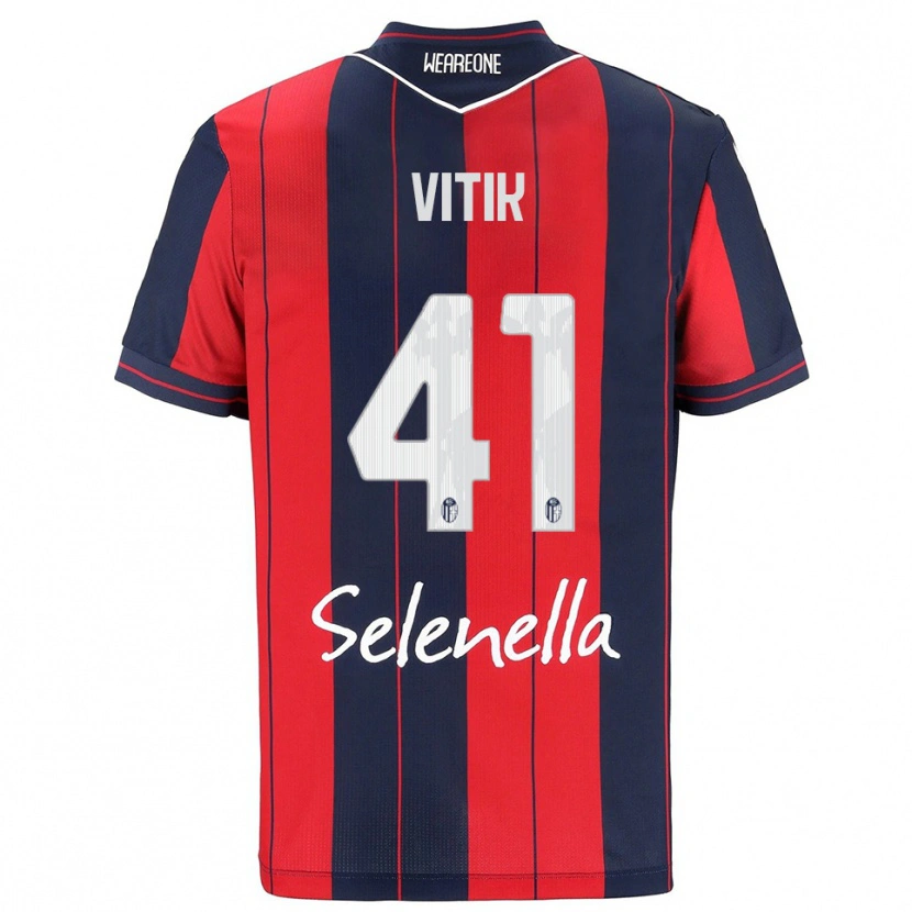 Danxen Homme Maillot Martin Vitík #41 Rouge Marine Tenues Domicile 2025/26 T-Shirt