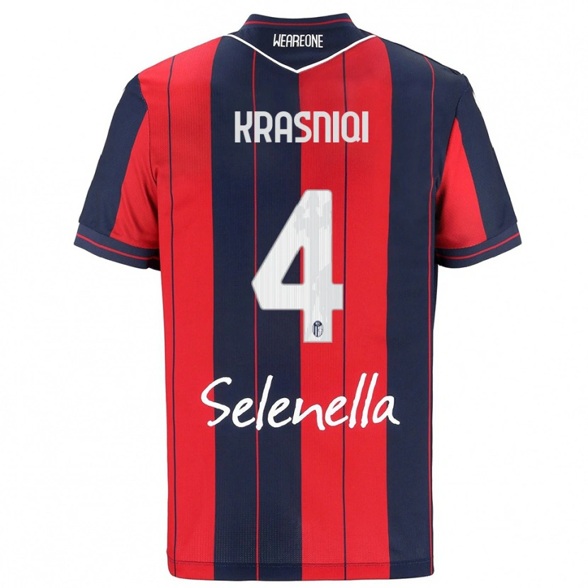 Danxen Homme Maillot Besalet Krasniqi #4 Rouge Marine Tenues Domicile 2025/26 T-Shirt