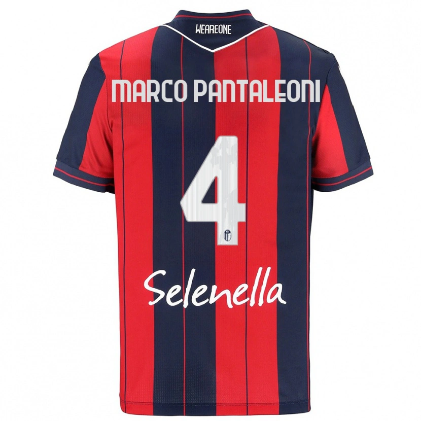 Danxen Homme Maillot Gian Marco Pantaleoni #4 Rouge Marine Tenues Domicile 2025/26 T-Shirt
