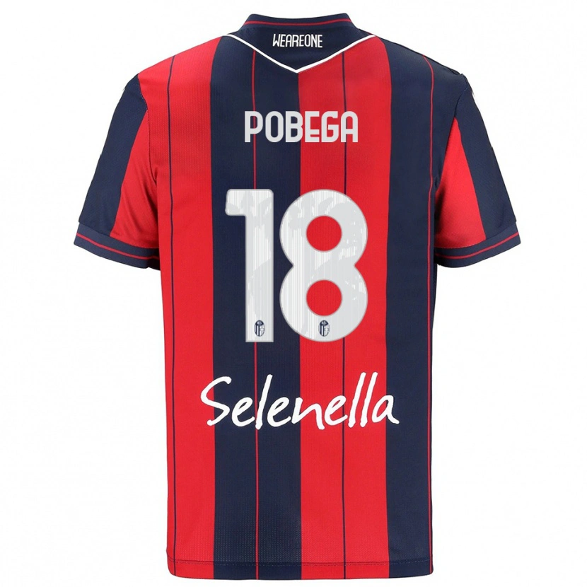 Danxen Homme Maillot Tommaso Pobega #18 Rouge Marine Tenues Domicile 2025/26 T-Shirt