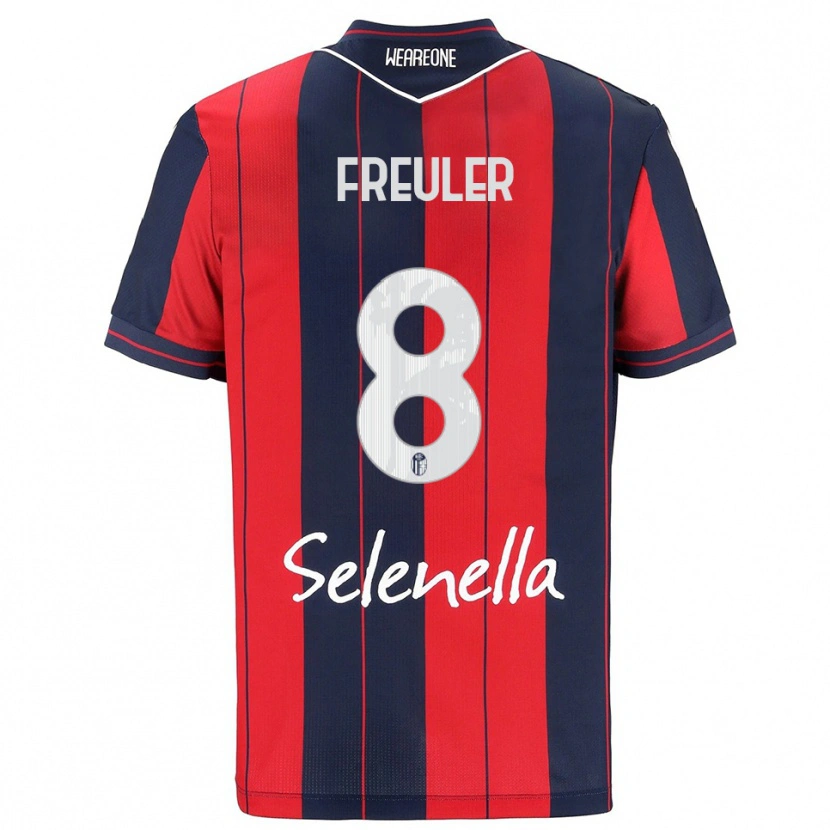 Danxen Homme Maillot Remo Freuler #8 Rouge Marine Tenues Domicile 2025/26 T-Shirt