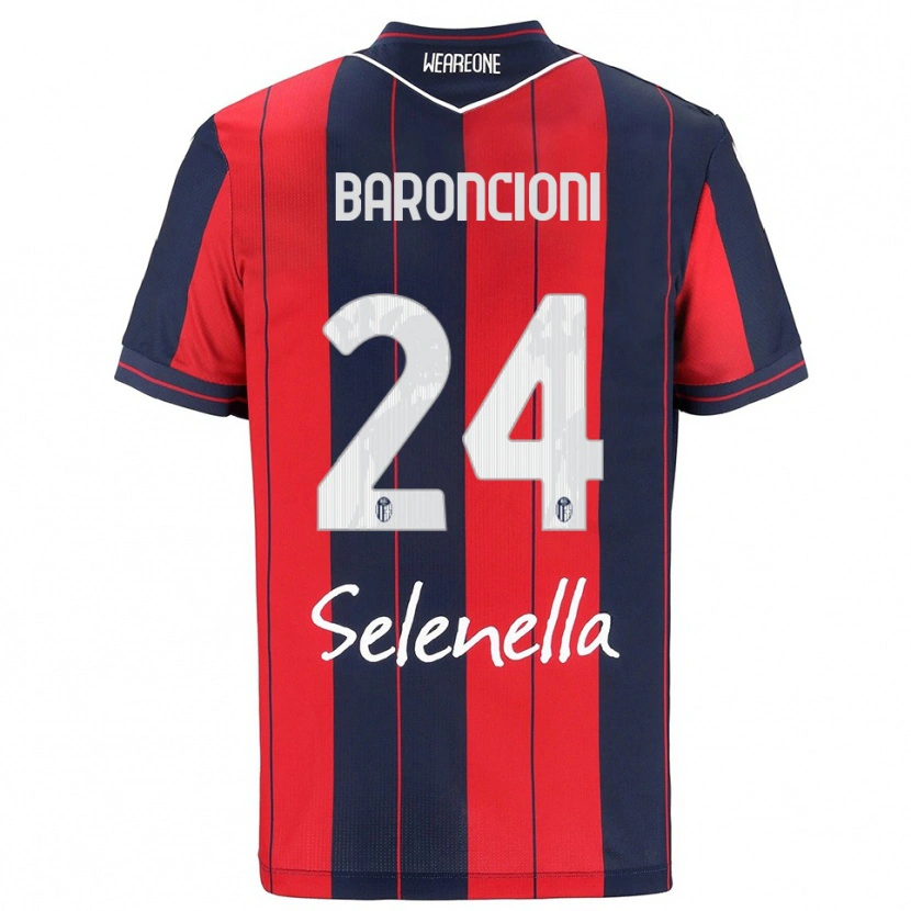 Danxen Homme Maillot Davide Baroncioni #24 Rouge Marine Tenues Domicile 2025/26 T-Shirt