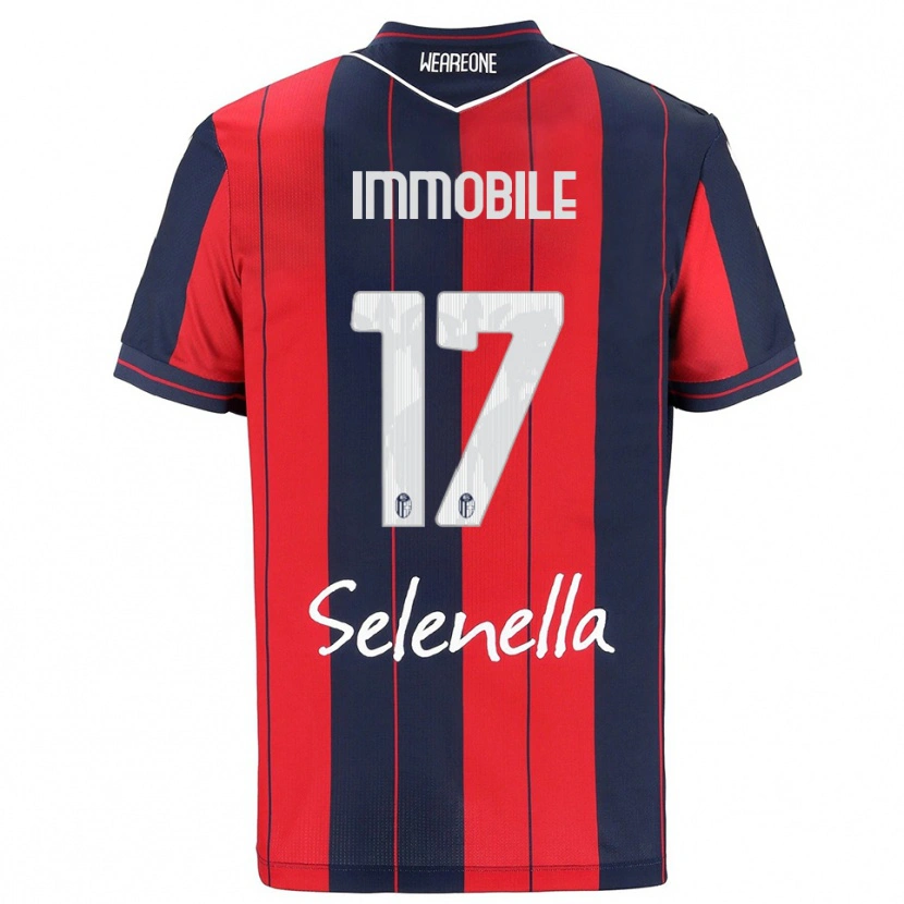 Danxen Homme Maillot Ciro Immobile #17 Rouge Marine Tenues Domicile 2025/26 T-Shirt