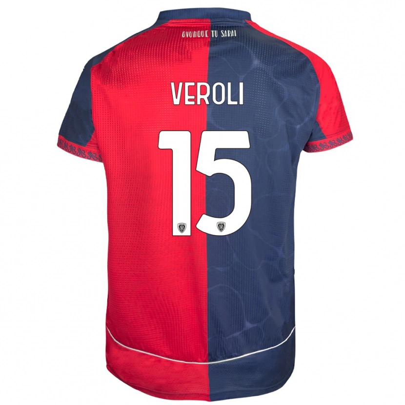 Danxen Homme Maillot Davide Veroli #15 Rouge Marine Tenues Domicile 2025/26 T-Shirt