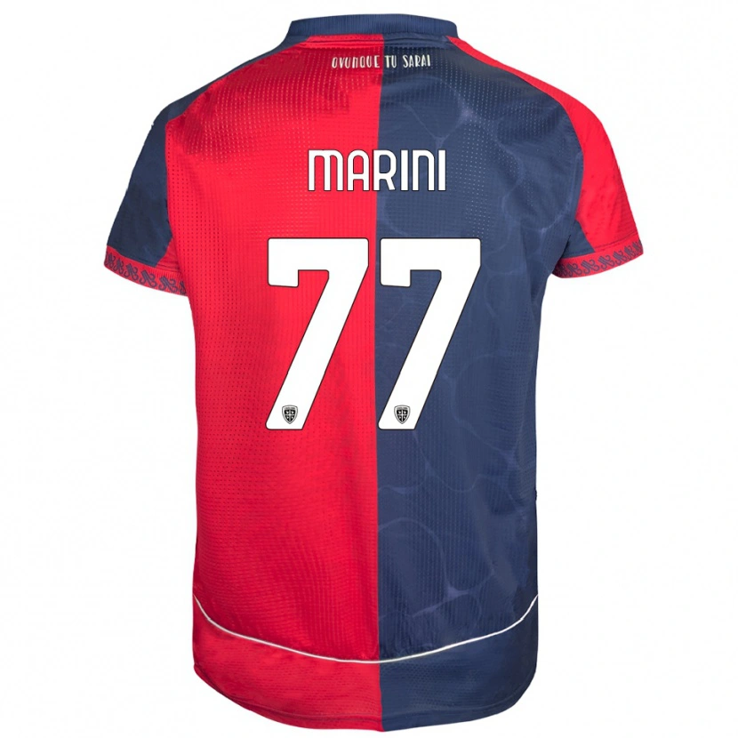 Danxen Homme Maillot Matteo Marini #77 Rouge Marine Tenues Domicile 2025/26 T-Shirt