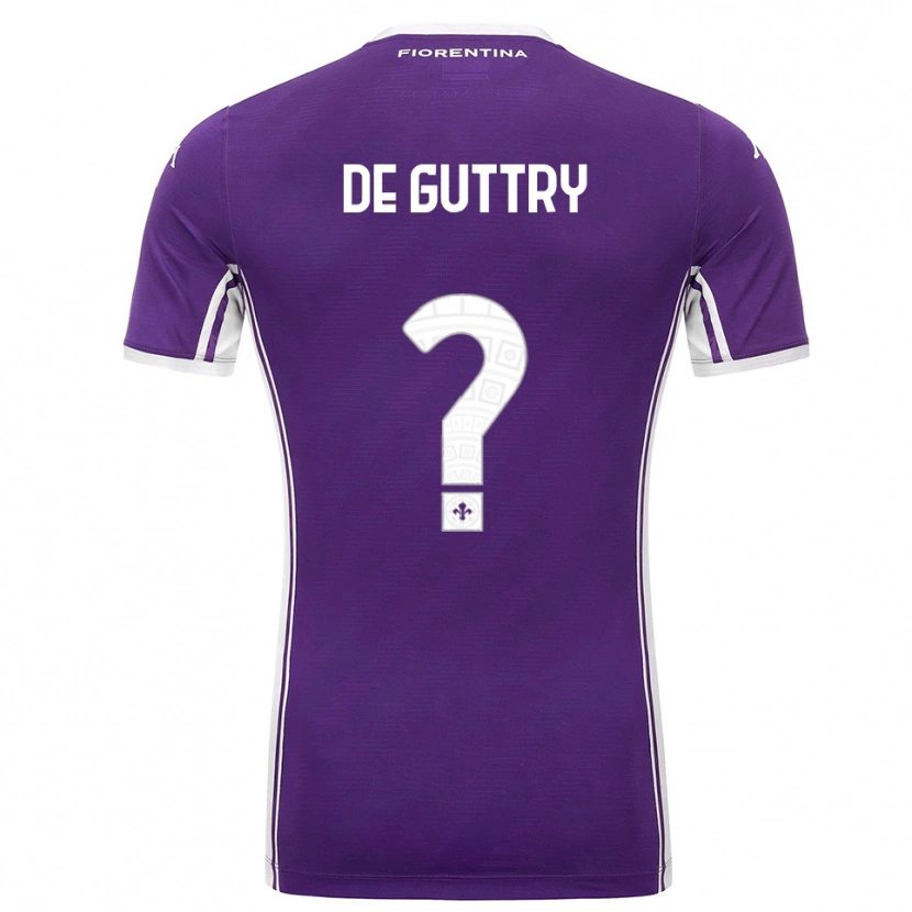 Danxen Homme Maillot Elia De Guttry #0 Violet Blanc Tenues Domicile 2025/26 T-Shirt