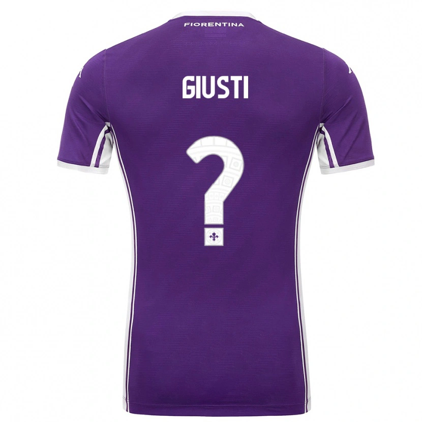 Danxen Homme Maillot Edoardo Giusti #0 Violet Blanc Tenues Domicile 2025/26 T-Shirt