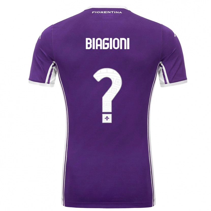 Danxen Homme Maillot Lorenzo Biagioni #0 Violet Blanc Tenues Domicile 2025/26 T-Shirt