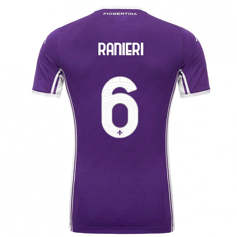 Danxen Homme Maillot Luca Ranieri #6 Violet Blanc Tenues Domicile 2025/26 T-Shirt