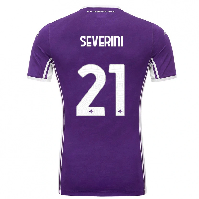 Danxen Homme Maillot Emma Severini #21 Violet Blanc Tenues Domicile 2025/26 T-Shirt