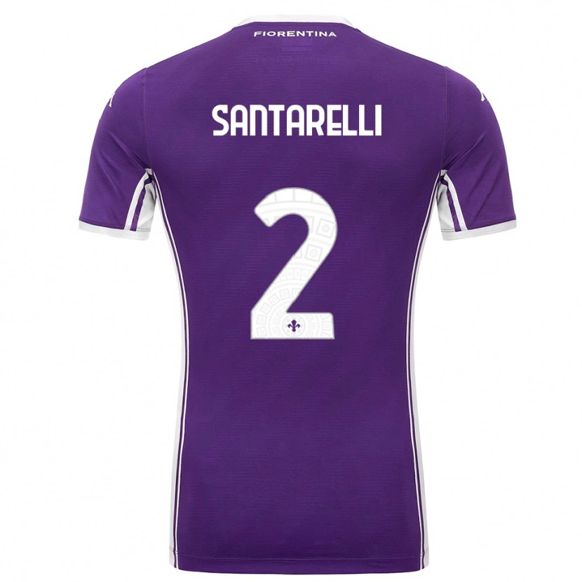 Danxen Homme Maillot Andrea Santarelli #2 Violet Blanc Tenues Domicile 2025/26 T-Shirt