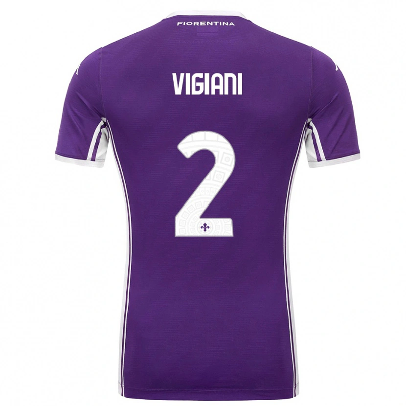 Danxen Homme Maillot Lorenzo Vigiani #2 Violet Blanc Tenues Domicile 2025/26 T-Shirt