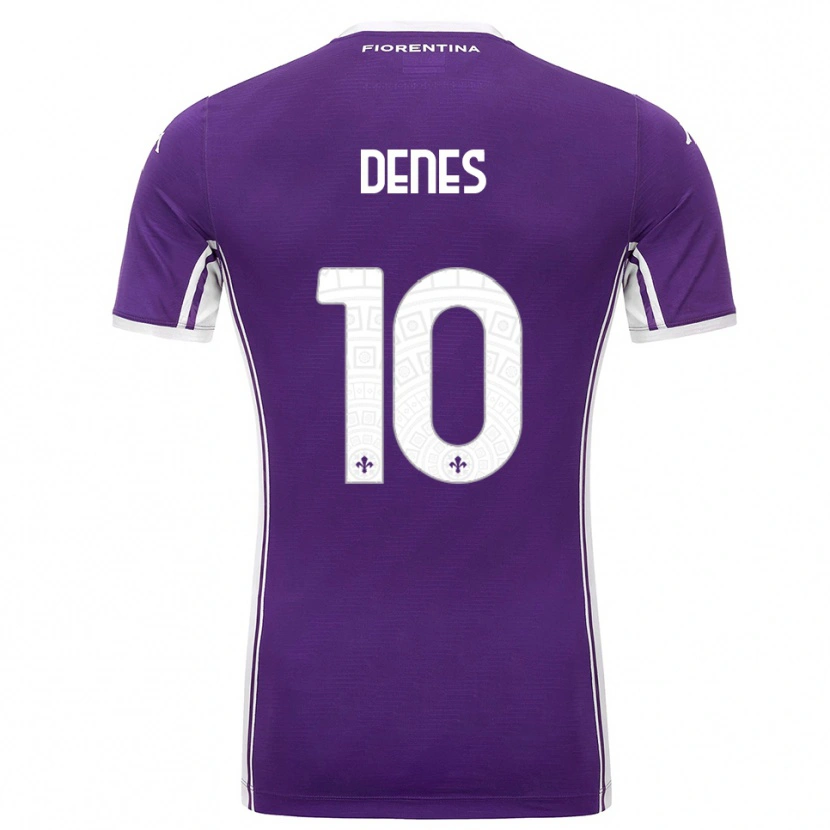 Danxen Homme Maillot Adrián Dénes #10 Violet Blanc Tenues Domicile 2025/26 T-Shirt