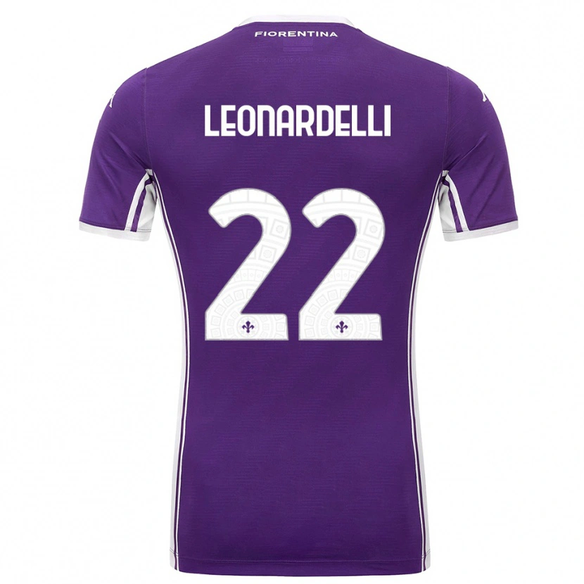 Danxen Homme Maillot Pietro Leonardelli #22 Violet Blanc Tenues Domicile 2025/26 T-Shirt