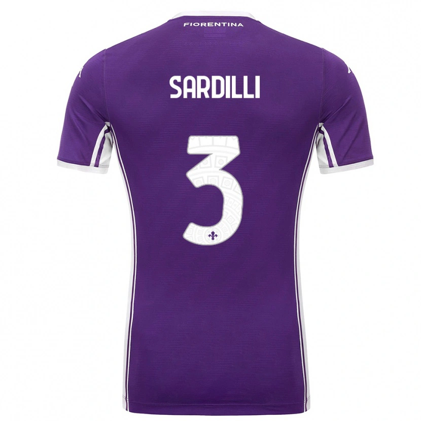 Danxen Homme Maillot Davide Sardilli #3 Violet Blanc Tenues Domicile 2025/26 T-Shirt