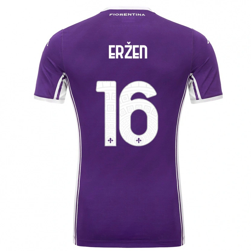 Danxen Homme Maillot Kaja Eržen #16 Violet Blanc Tenues Domicile 2025/26 T-Shirt