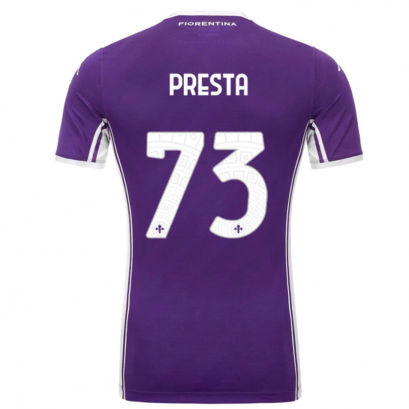 Danxen Homme Maillot Francesco Presta #73 Violet Blanc Tenues Domicile 2025/26 T-Shirt