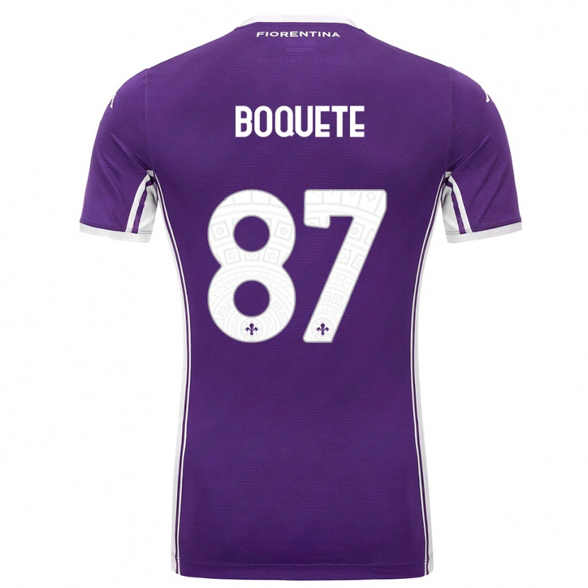 Danxen Homme Maillot Verónica Boquete #87 Violet Blanc Tenues Domicile 2025/26 T-Shirt