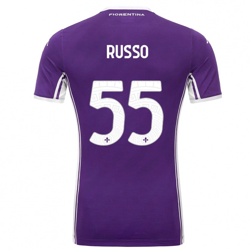 Danxen Homme Maillot Federica Russo #55 Violet Blanc Tenues Domicile 2025/26 T-Shirt