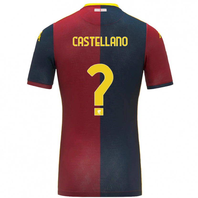 Danxen Homme Maillot Cristiano Castellano #0 Rouge Bleu Roi Tenues Domicile 2025/26 T-Shirt