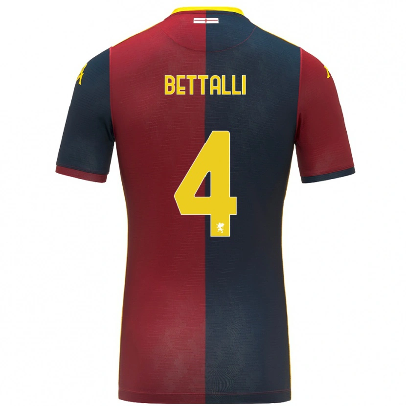 Danxen Homme Maillot Giorgia Bettalli #4 Rouge Bleu Roi Tenues Domicile 2025/26 T-Shirt
