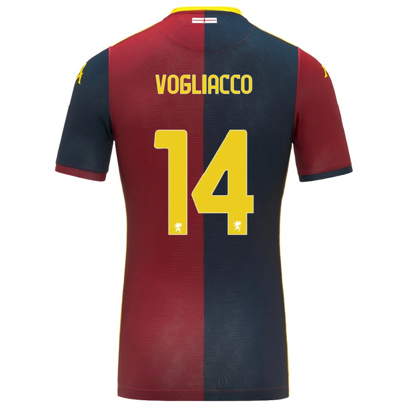 Danxen Homme Maillot Alessandro Vogliacco #14 Rouge Bleu Roi Tenues Domicile 2025/26 T-Shirt