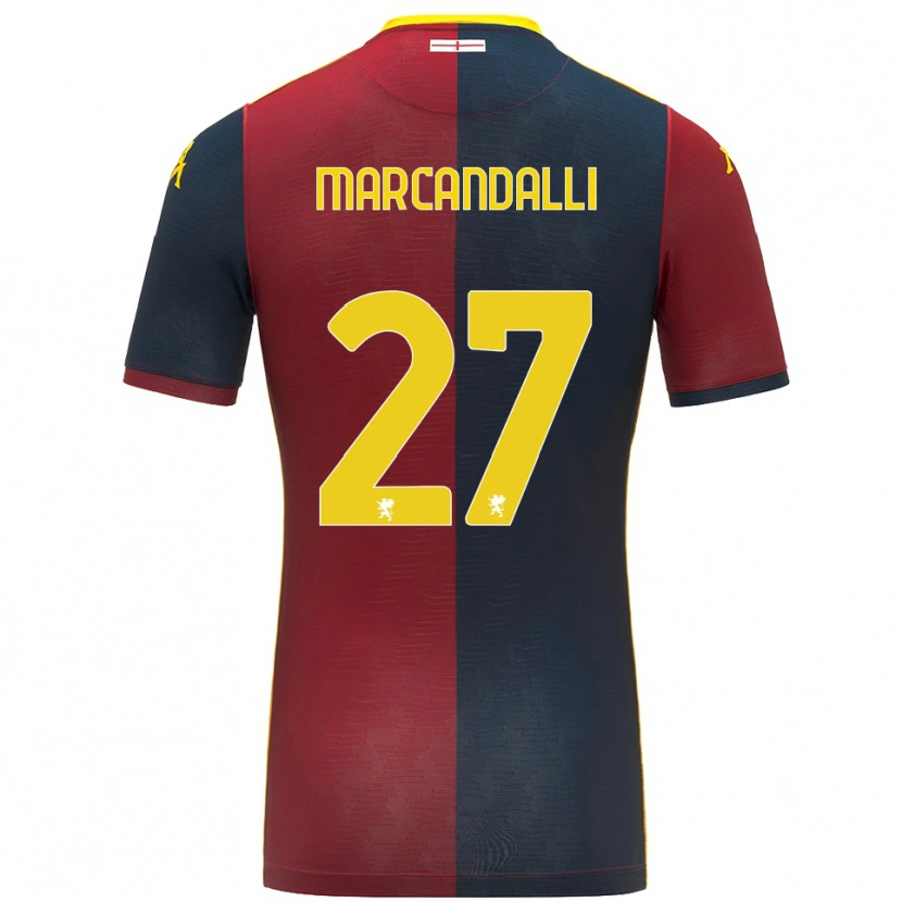 Danxen Homme Maillot Alessandro Marcandalli #27 Rouge Bleu Roi Tenues Domicile 2025/26 T-Shirt