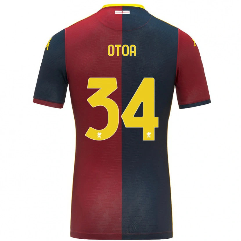 Danxen Homme Maillot Sebastian Otoa #34 Rouge Bleu Roi Tenues Domicile 2025/26 T-Shirt