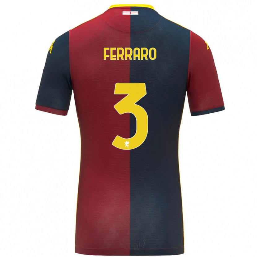 Danxen Homme Maillot Marco Ferraro #3 Rouge Bleu Roi Tenues Domicile 2025/26 T-Shirt