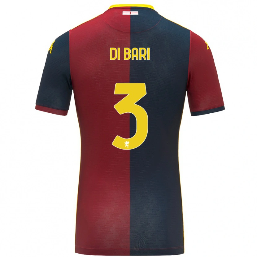 Danxen Homme Maillot Martina Di Bari #3 Rouge Bleu Roi Tenues Domicile 2025/26 T-Shirt