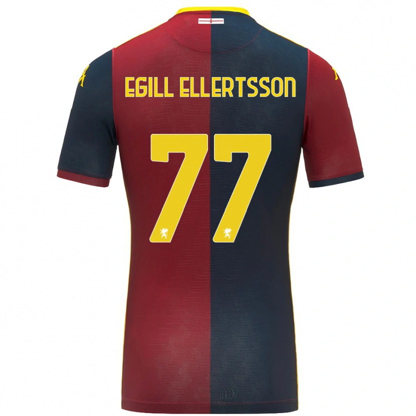Danxen Homme Maillot Mikael Egill Ellertsson #77 Rouge Bleu Roi Tenues Domicile 2025/26 T-Shirt