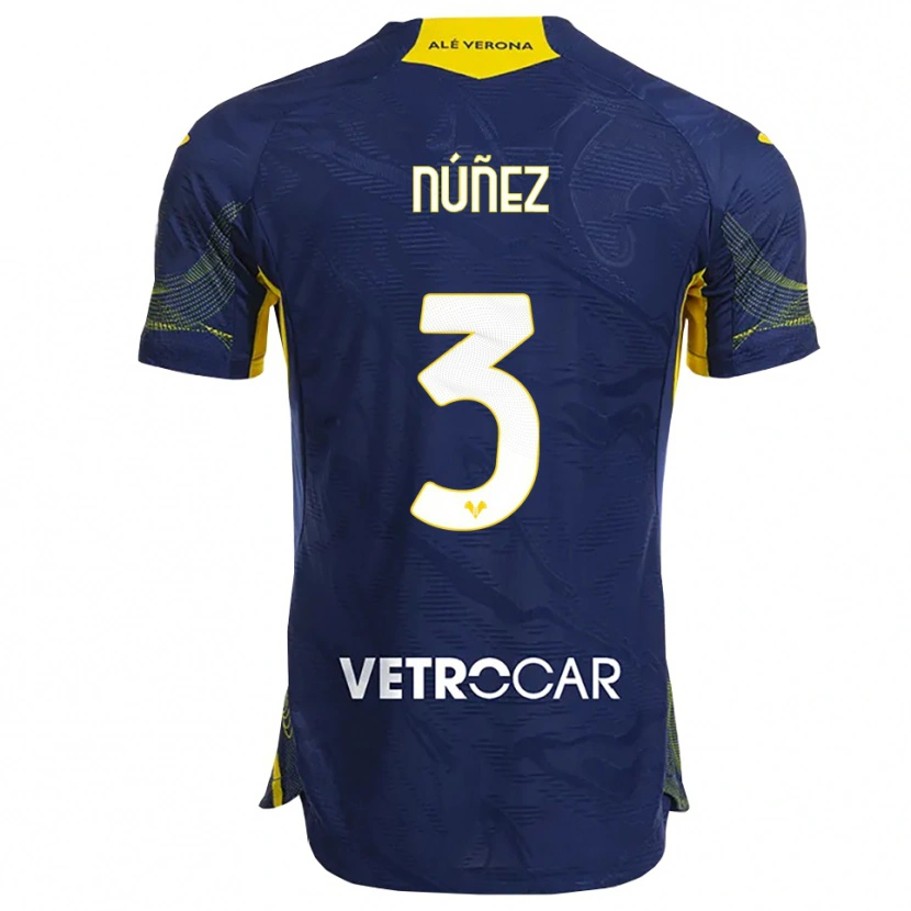 Danxen Homme Maillot Unai Núñez #3 Marine Jaune Tenues Domicile 2025/26 T-Shirt