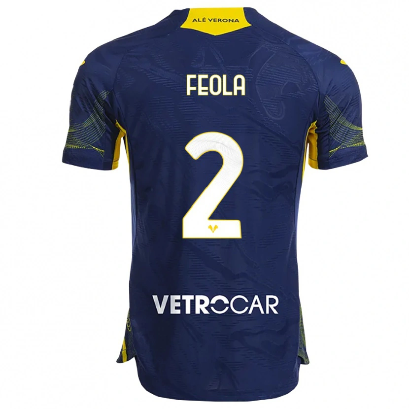 Danxen Homme Maillot William Feola #2 Marine Jaune Tenues Domicile 2025/26 T-Shirt