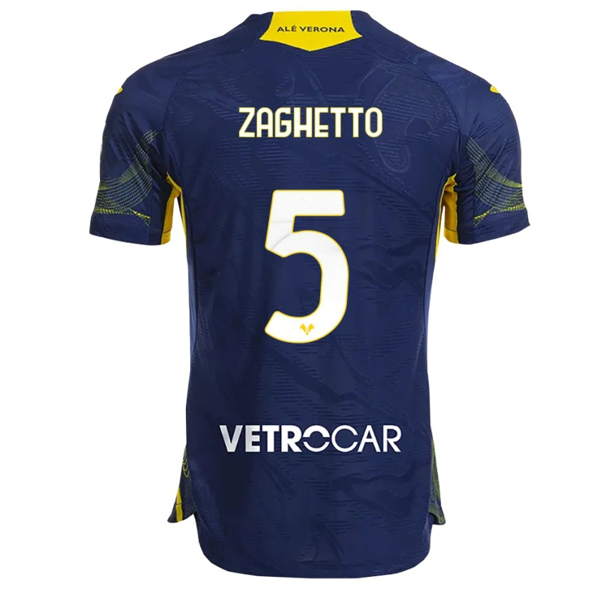 Danxen Homme Maillot Habib Zaghetto #5 Marine Jaune Tenues Domicile 2025/26 T-Shirt