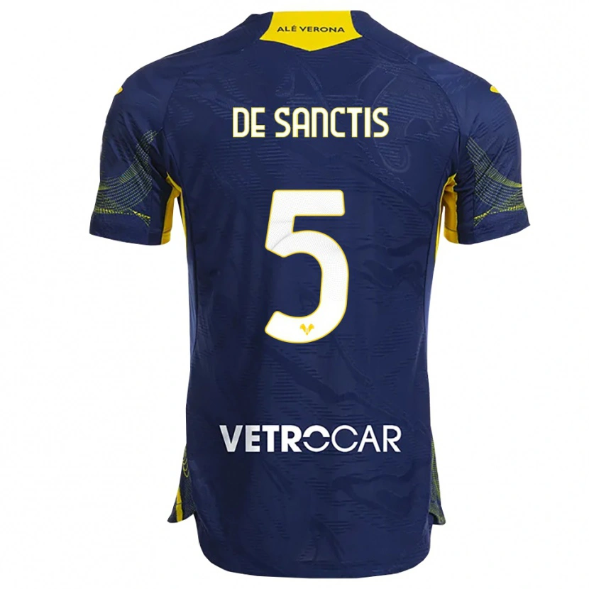 Danxen Homme Maillot Aurora De Sanctis #5 Marine Jaune Tenues Domicile 2025/26 T-Shirt