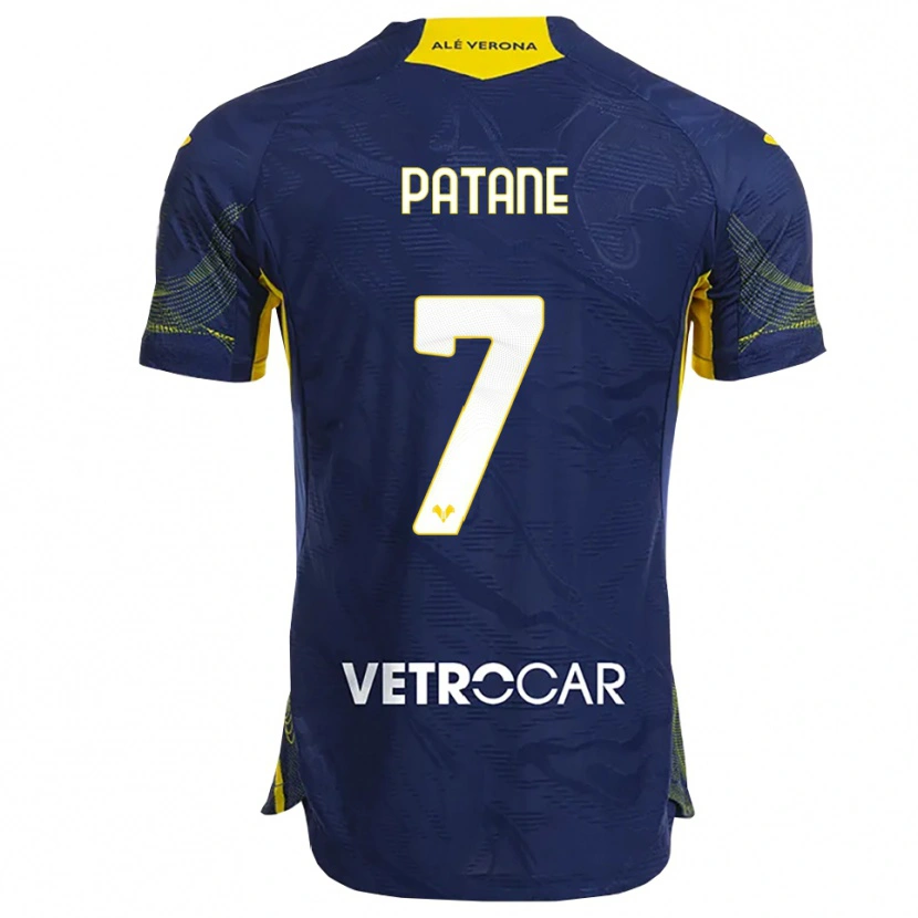 Danxen Homme Maillot Nicola Patanè #7 Marine Jaune Tenues Domicile 2025/26 T-Shirt