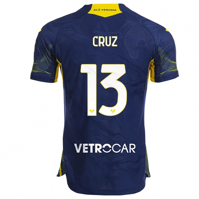 Danxen Homme Maillot Juan Manuel Cruz #13 Marine Jaune Tenues Domicile 2025/26 T-Shirt