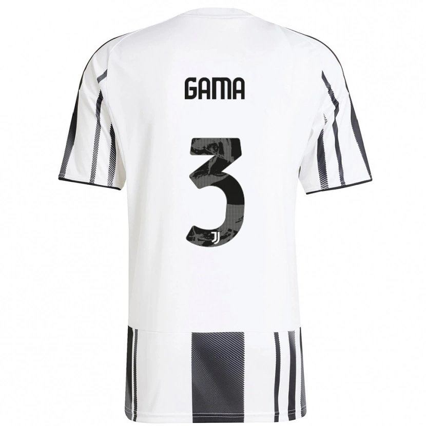 Danxen Homme Maillot Sara Gama #3 Blanc Noir Tenues Domicile 2025/26 T-Shirt